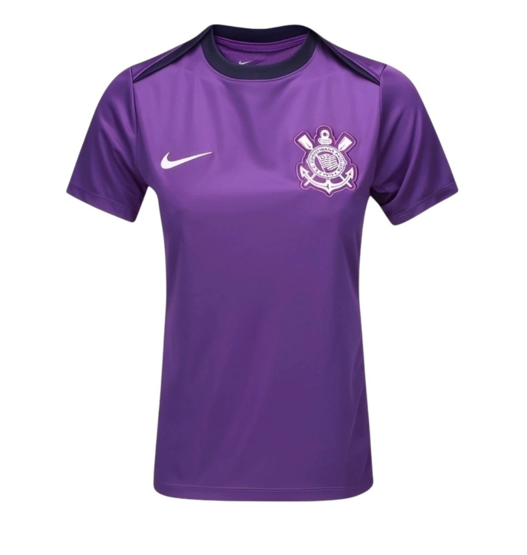 Camisa Corinthians Treino 25/26 - Torcedor Nike Feminina - Roxa